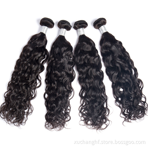 Hanfan Raw Indian Hair Directly From India Virgin Water Wave 100 Human Hair Weave Unprocessed Cuticle Aligned Hair